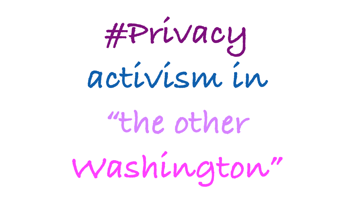 #Privacy activism in "the other Washington", with the words in multiple colors