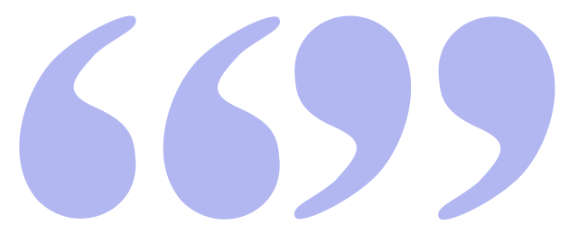 Lavender-colored quotation marks
